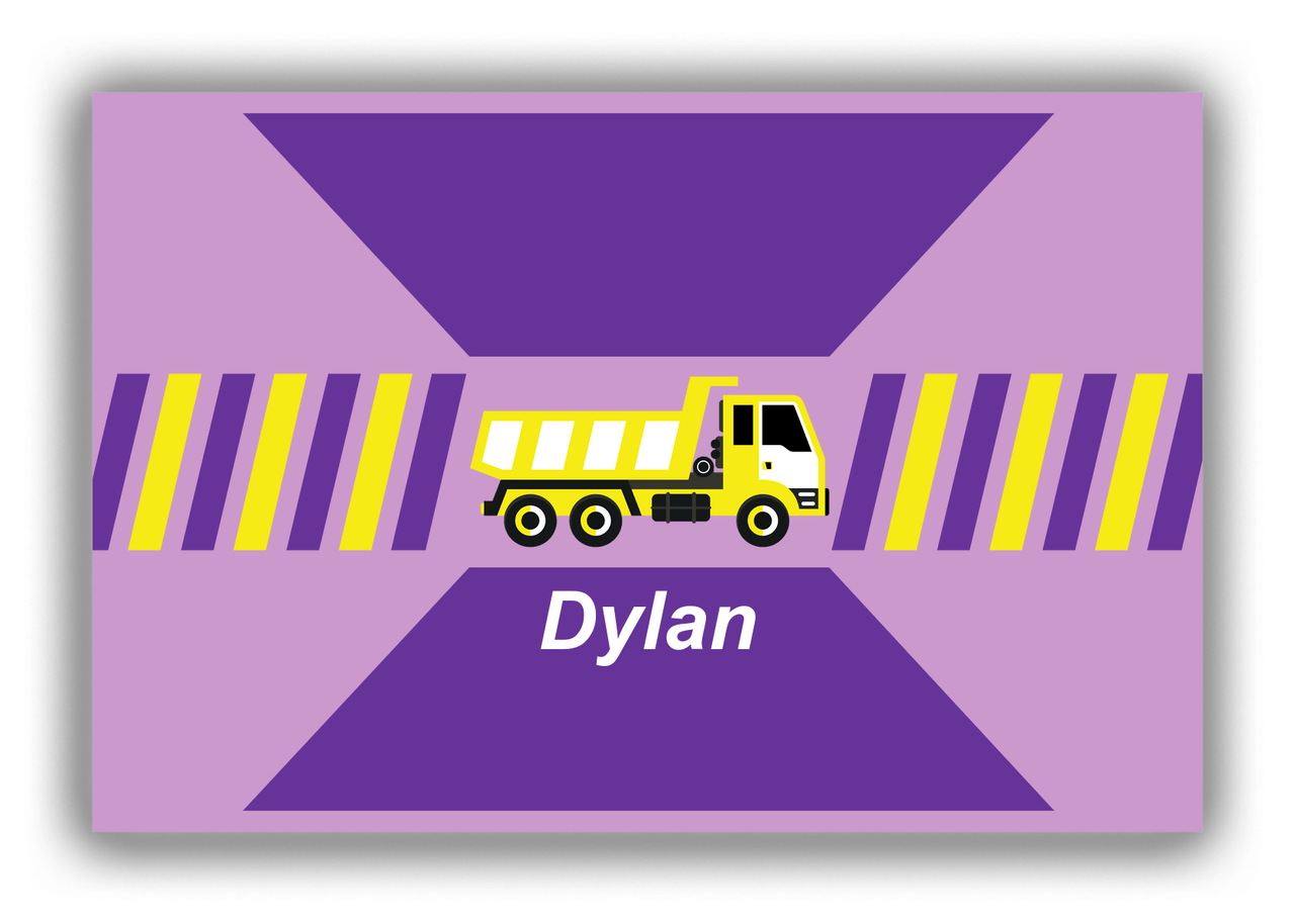Personalized Construction Truck Canvas Wrap & Photo Print IV - Lilac Background - Truck I - Front View