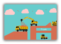 Thumbnail for Personalized Construction Truck Canvas Wrap & Photo Print VI - Teal Background - Front View