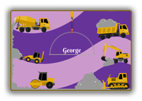 Thumbnail for Personalized Construction Truck Canvas Wrap & Photo Print VII - Purple Background - Front View