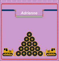 Thumbnail for Personalized Construction Truck Shower Curtain I - Tire Pile - Lilac Background - Decorate View