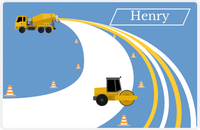 Thumbnail for Personalized Construction Placemat - Cement Truck - Truck 1 - Glacier Background with White Nameplate -  View