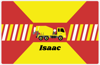 Thumbnail for Personalized Construction Placemat - Retro I - Truck 2 - Red Background with Black Text -  View