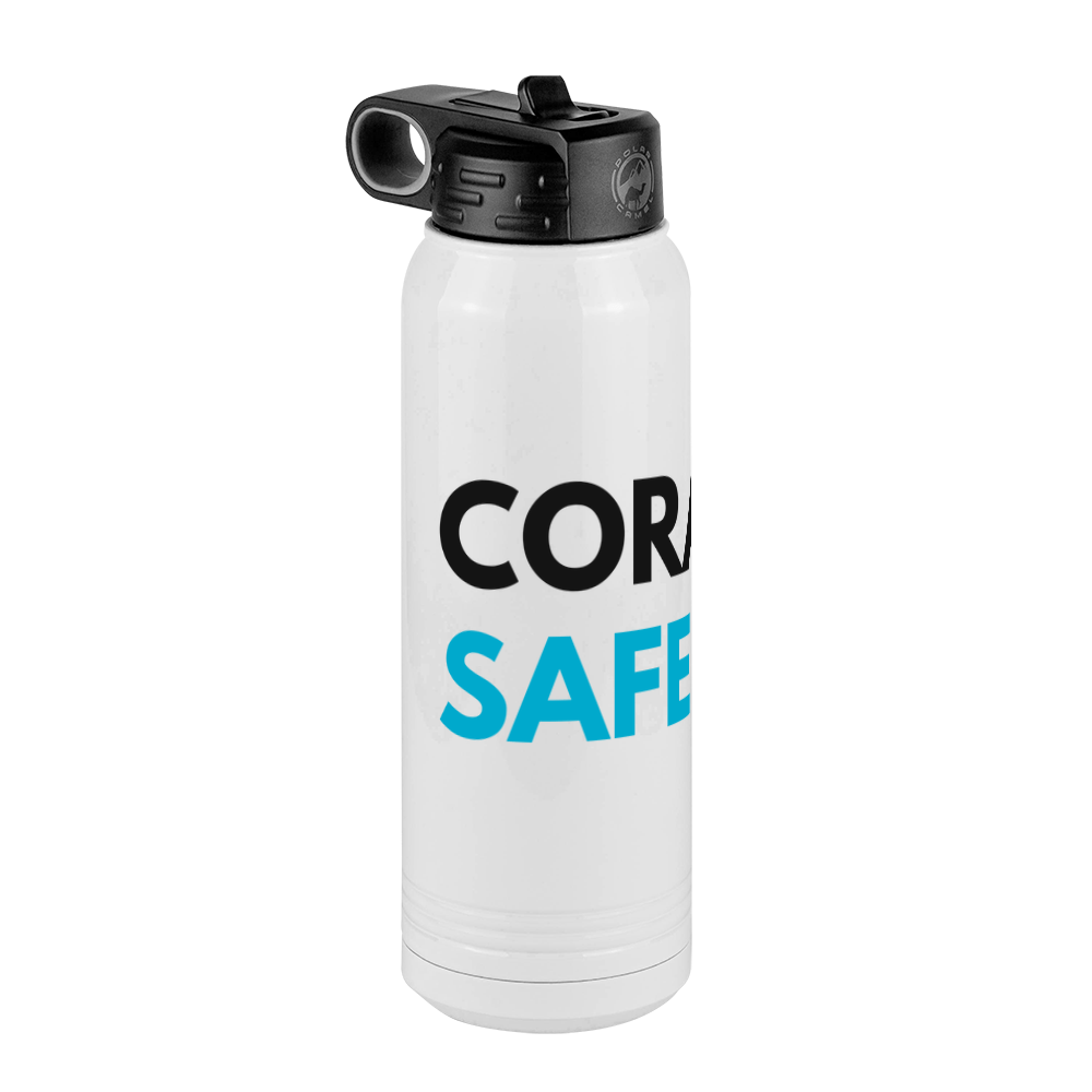 Personalized Coral Safe Company Water Bottle (30 oz) - Front Left View