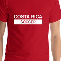 Thumbnail for Costa Rica Soccer T-Shirt - Red - Shirt Close-Up View