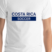 Thumbnail for Costa Rica Soccer T-Shirt - White - Shirt Close-Up View