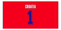 Thumbnail for Personalized Croatia Jersey Number Beach Towel - Red - Front View