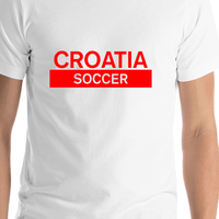 Thumbnail for Croatia Soccer T-Shirt - White - Shirt Close-Up View