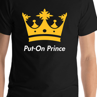 Thumbnail for Personalized Crown T-Shirt - Black - Put-On Prince - Shirt Close-Up View