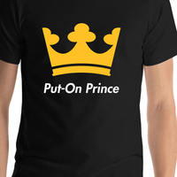 Thumbnail for Personalized Crown T-Shirt - Black - Put-On Prince - Shirt Close-Up View