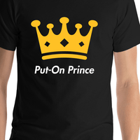 Thumbnail for Personalized Crown T-Shirt - Black - Put-On Prince - Shirt Close-Up View
