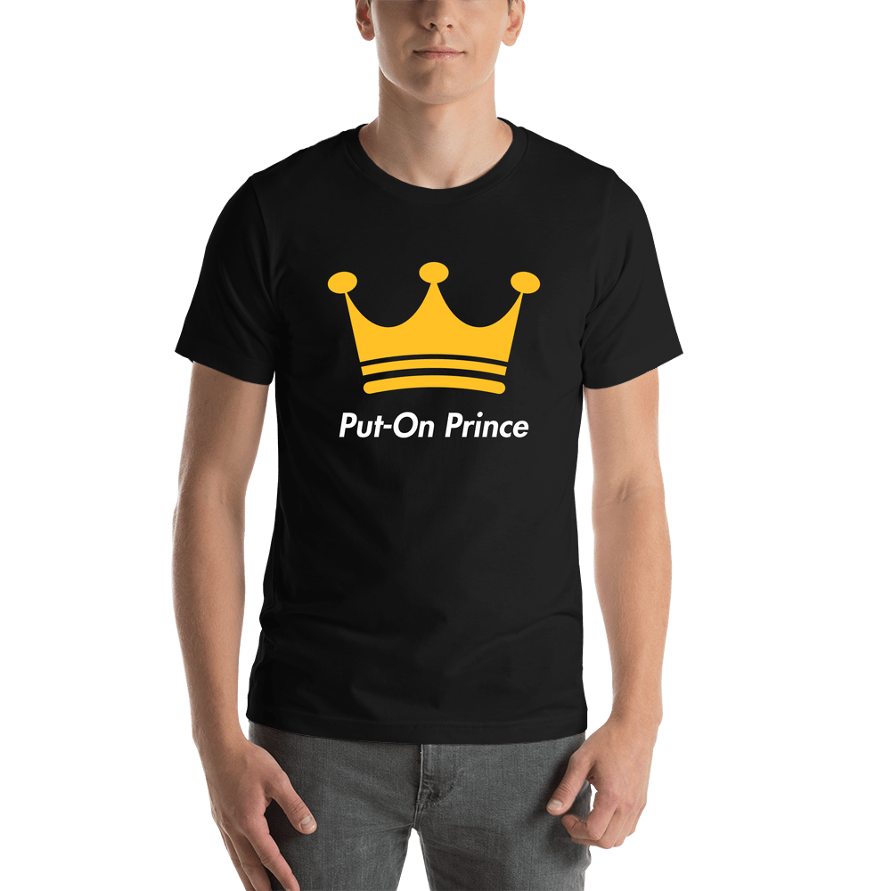 Personalized Crown T-Shirt - Black - Put-On Prince - Shirt View