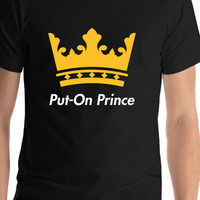 Thumbnail for Personalized Crown T-Shirt - Black - Put-On Prince - Shirt Close-Up View
