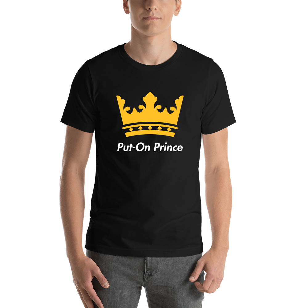 Personalized Crown T-Shirt - Black - Put-On Prince - Shirt View