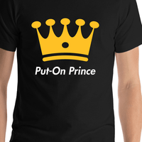 Thumbnail for Personalized Crown T-Shirt - Black - Put-On Prince - Shirt Close-Up View
