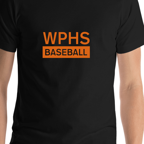 Custom High School Baseball T-Shirt - Black - Shirt Close-Up View