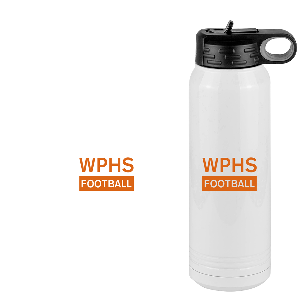 Custom High School Football Water Bottle (30 oz) - Design View