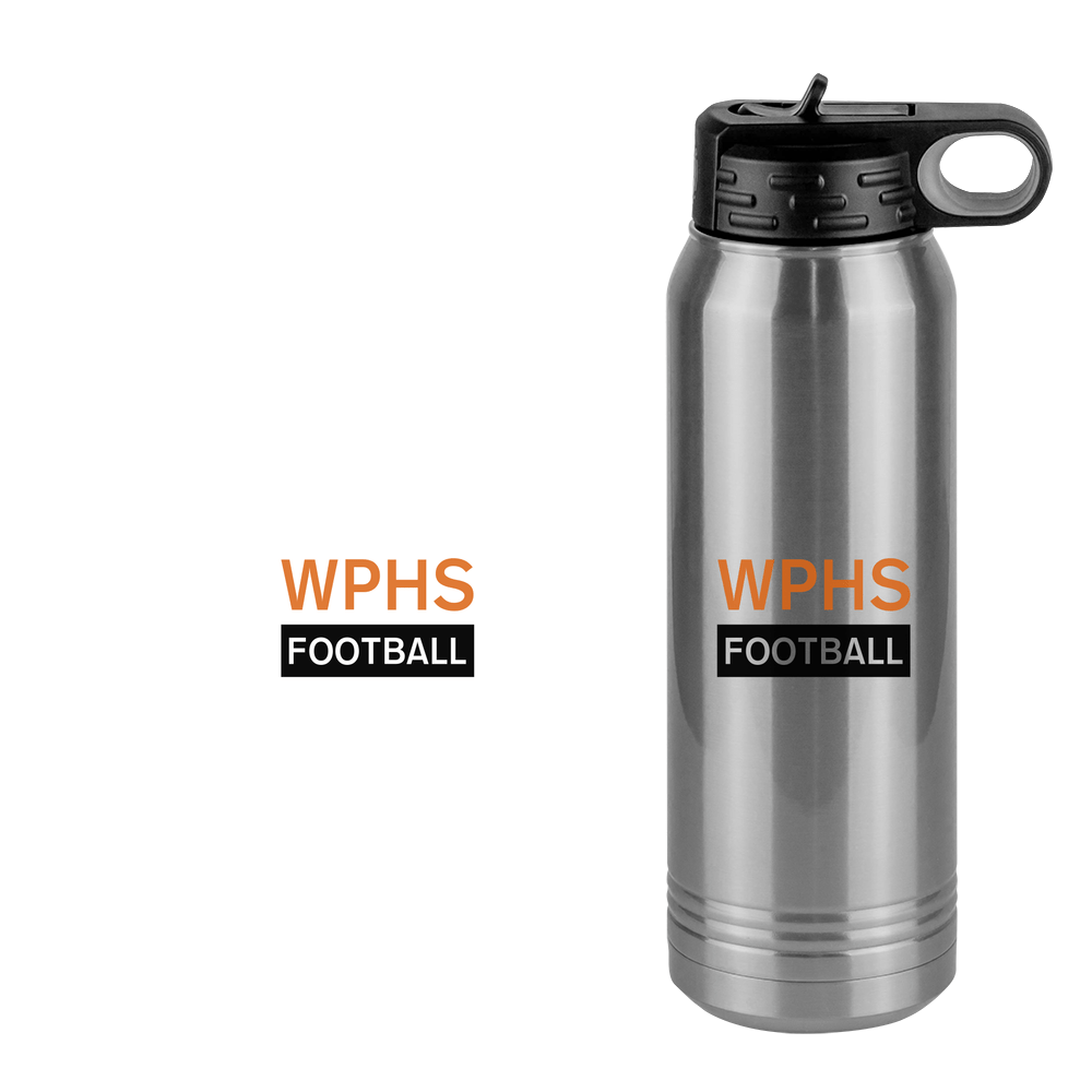 Custom High School Football Water Bottle (30 oz) - Design View