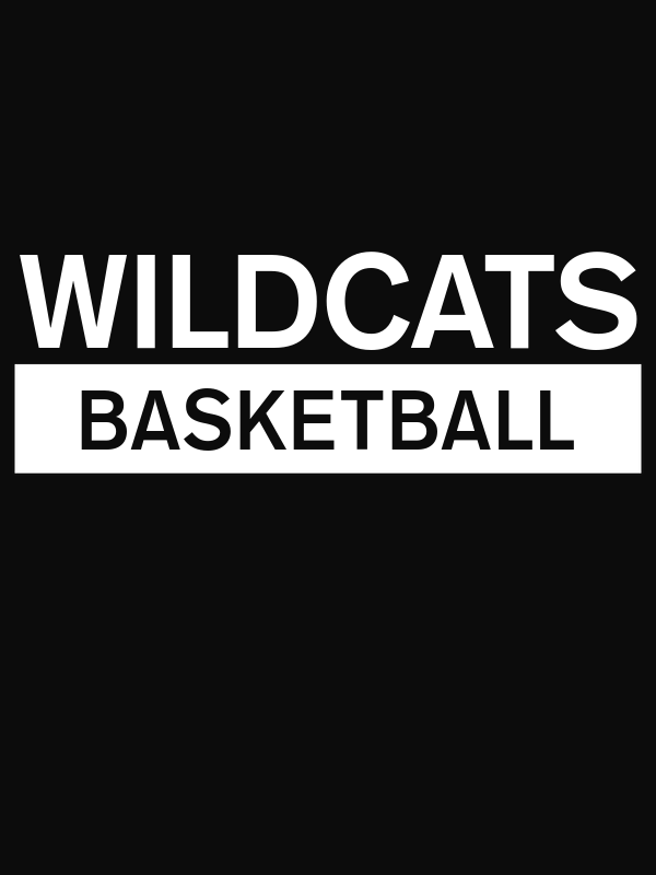 Custom High School Wildcats Basketball T-Shirt - Black - Decorate View