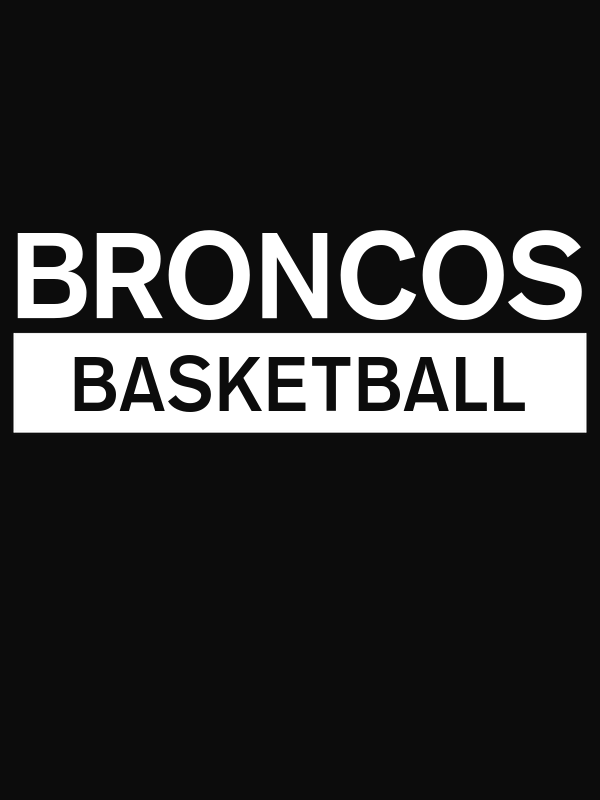 Custom High School Broncos Basketball T-Shirt - Black - Decorate View