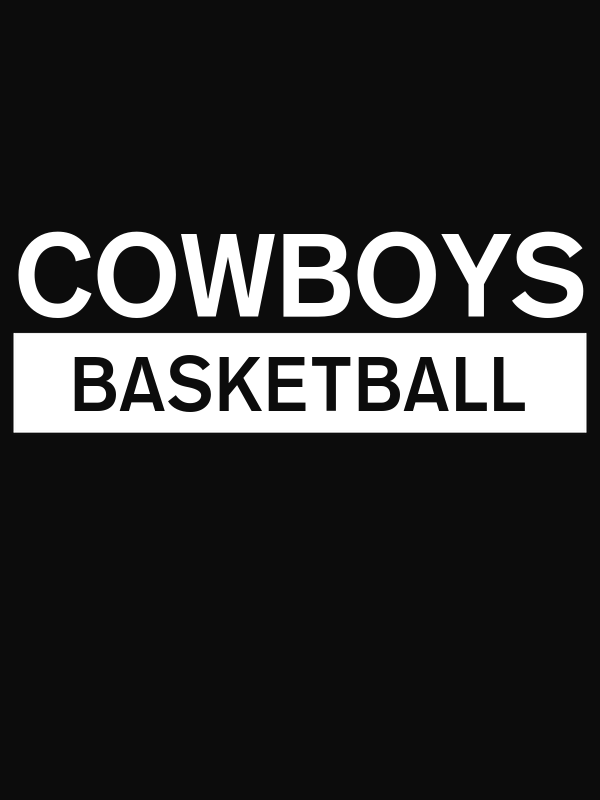 Custom High School Cowboys Basketball T-Shirt - Black - Decorate View