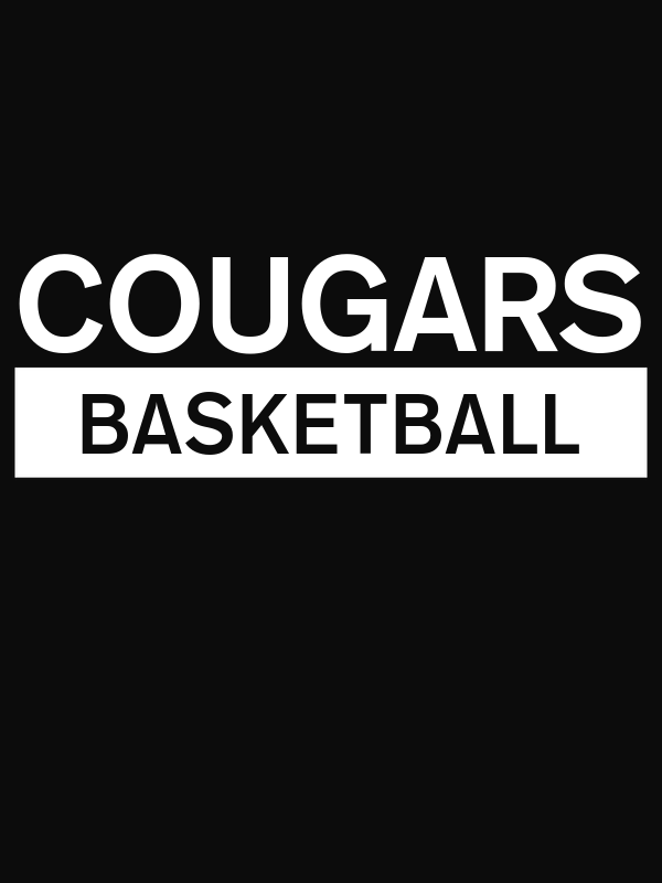 Custom High School Cougars Basketball T-Shirt - Black - Decorate View