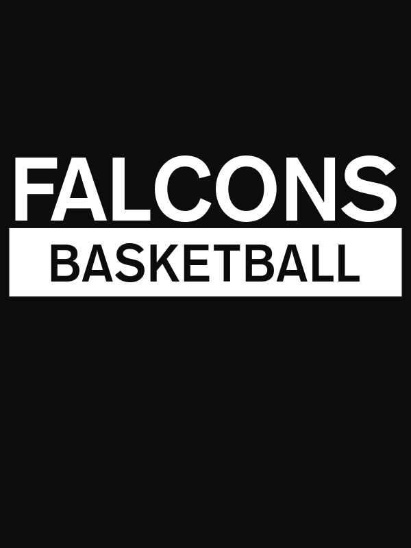 Custom High School Falcons Basketball T-Shirt - Black - Decorate View