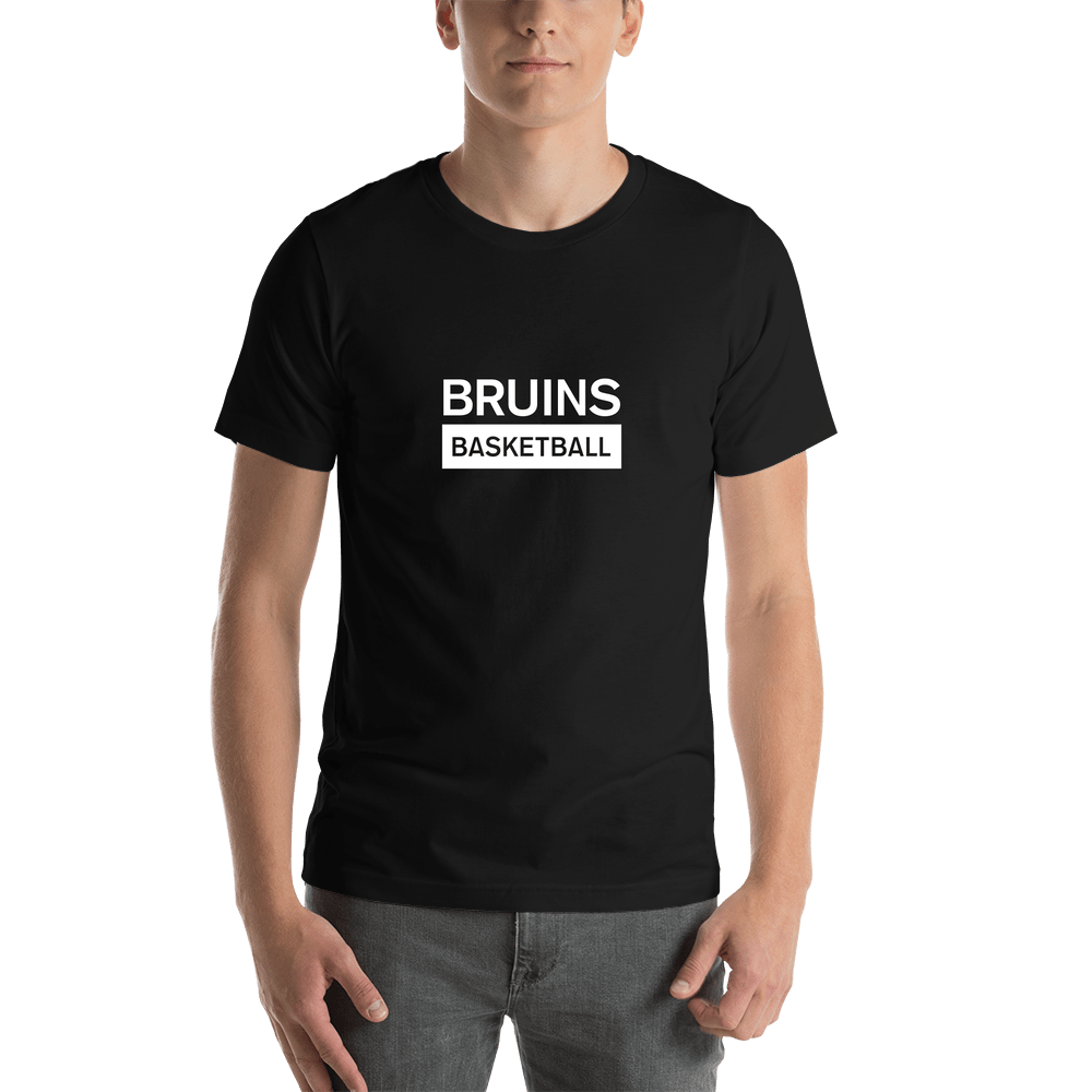 Custom High School Bruins Basketball T-Shirt - Black - Shirt View