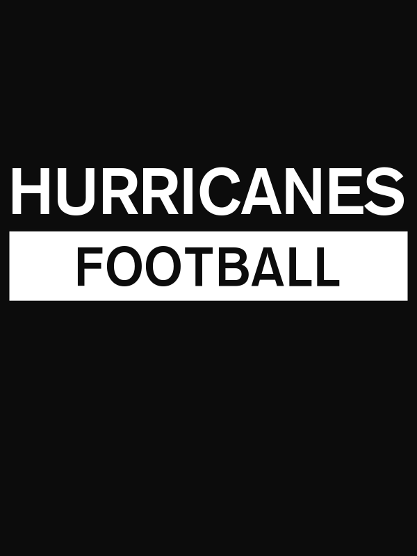 Custom High School Hurricanes Football T-Shirt - Black - Decorate View