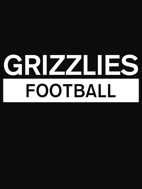 Custom High School Grizzlies Football T-Shirt - Black - Decorate View
