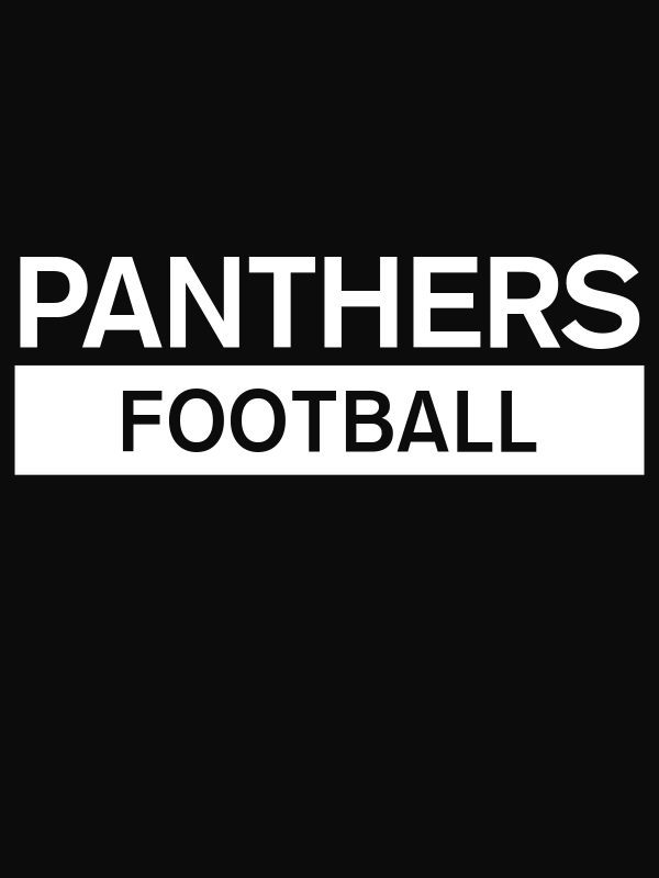 Custom High School Panthers Football T-Shirt - Black - Decorate View
