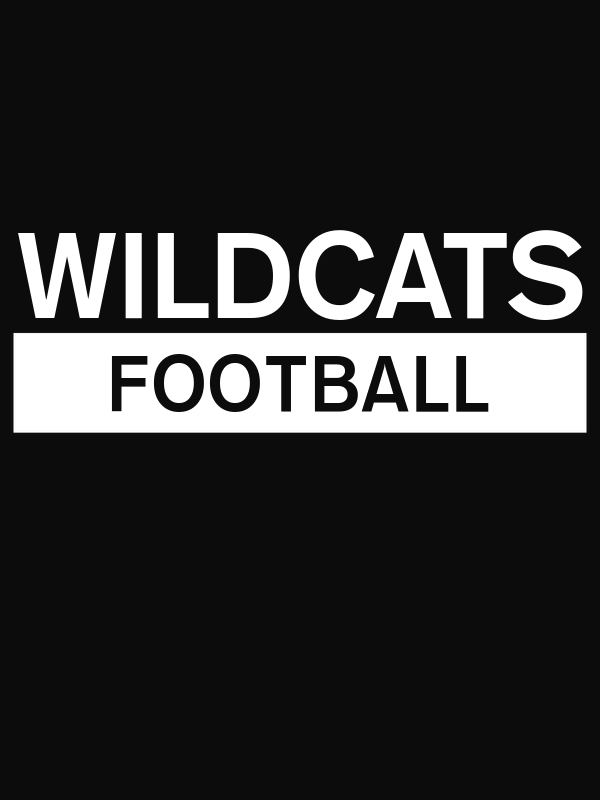 Custom High School Wildcats Football T-Shirt - Black - Decorate View
