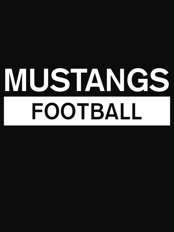 Custom High School Mustangs Football T-Shirt - Black - Decorate View