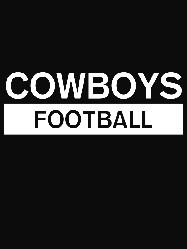 Custom High School Cowboys Football T-Shirt - Black - Decorate View