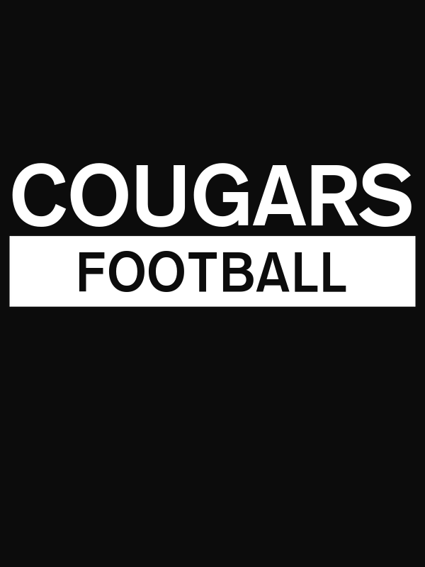 Custom High School Cougars Football T-Shirt - Black - Decorate View