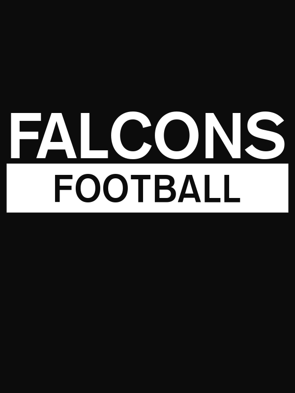 Custom High School Falcons Football T-Shirt - Black - Decorate View