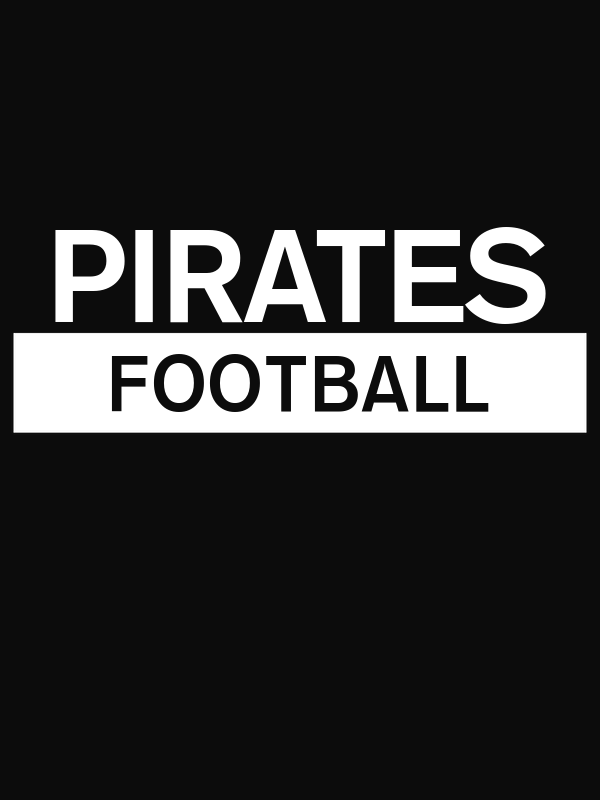 Custom High School Pirates Football T-Shirt - Black - Decorate View