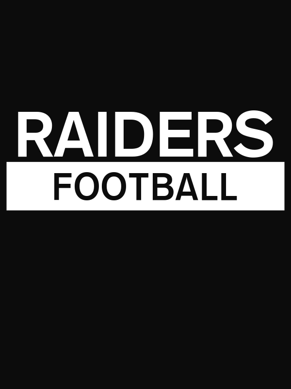 Custom High School Raiders Football T-Shirt - Black - Decorate View