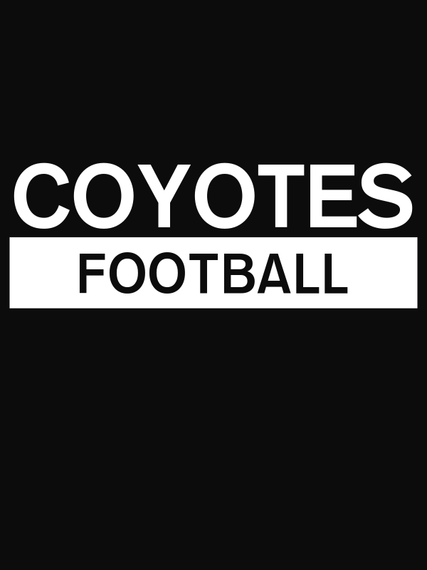 Custom High School Coyotes Football T-Shirt - Black - Decorate View