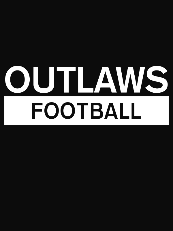 Custom High School Outlaws Football T-Shirt - Black - Decorate View