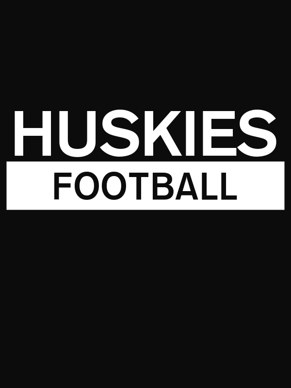 Custom High School Huskies Football T-Shirt - Black - Decorate View