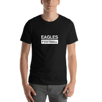 Thumbnail for Custom High School Eagles Football T-Shirt - Black - Shirt View
