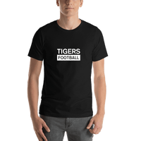 Thumbnail for Custom High School Tigers Football T-Shirt - Black - Shirt View