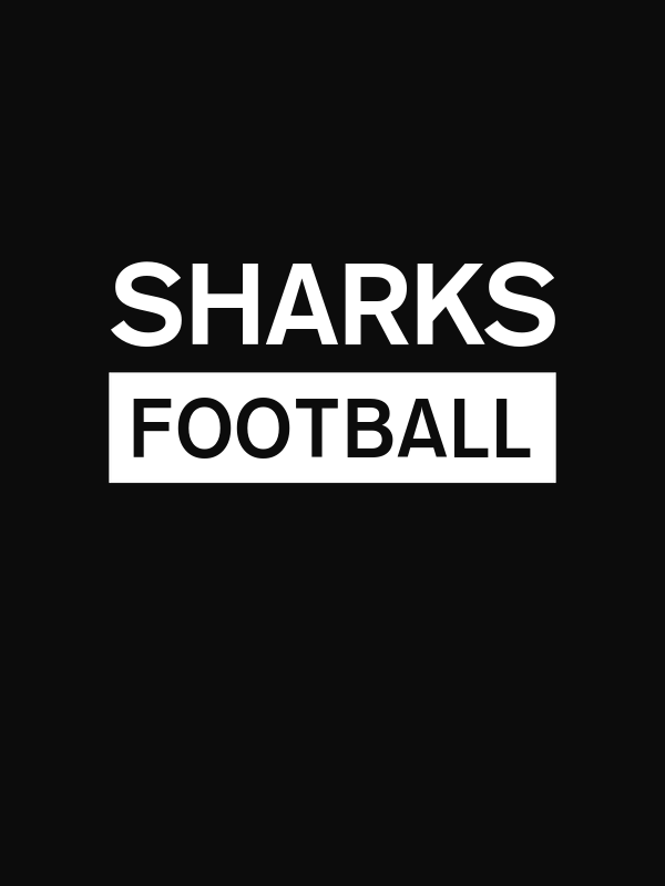 Custom High School Sharks Football T-Shirt - Black - Decorate View