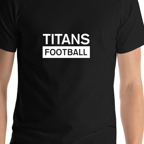 Custom High School Titans Football T-Shirt - Black - Shirt Close-Up View