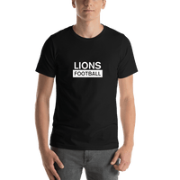 Thumbnail for Custom High School Lions Football T-Shirt - Black - Shirt View