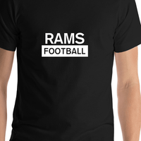 Thumbnail for Custom High School Rams Football T-Shirt - Black - Shirt Close-Up View