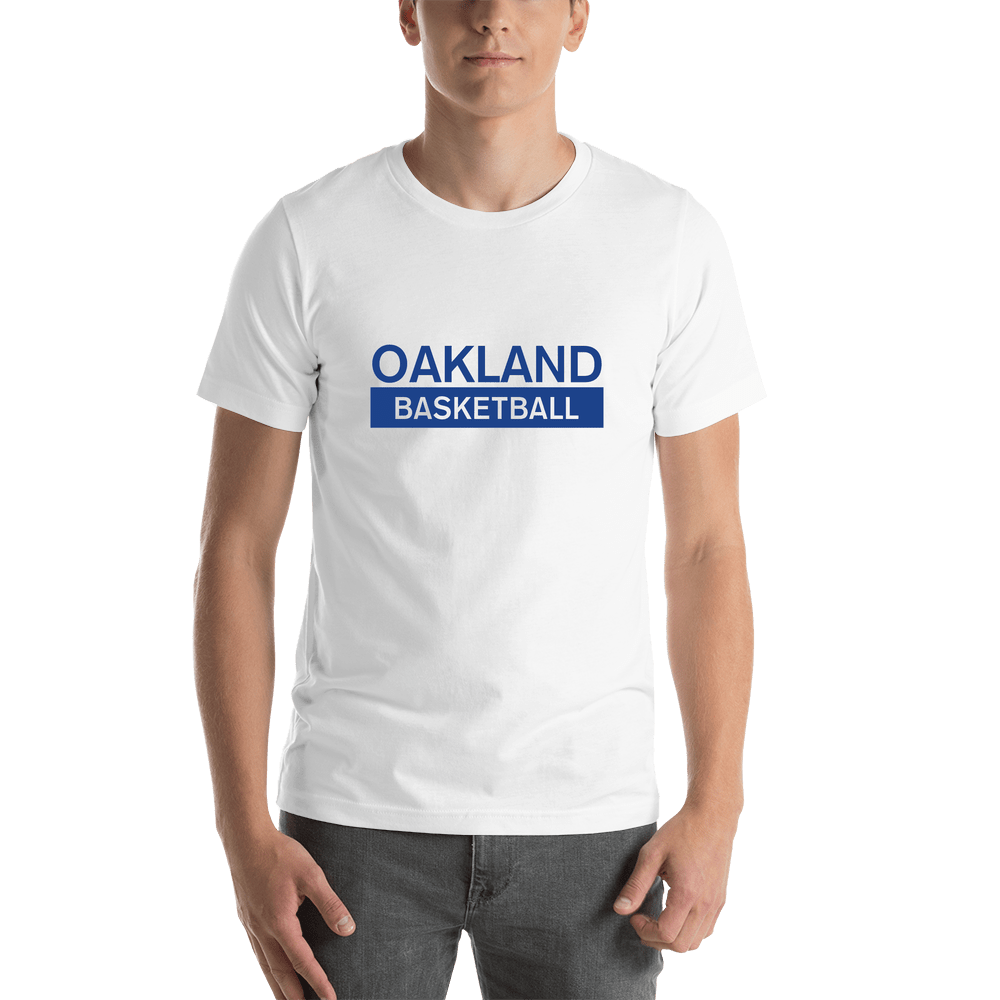 Custom Oakland Basketball T-Shirt - White - Shirt View