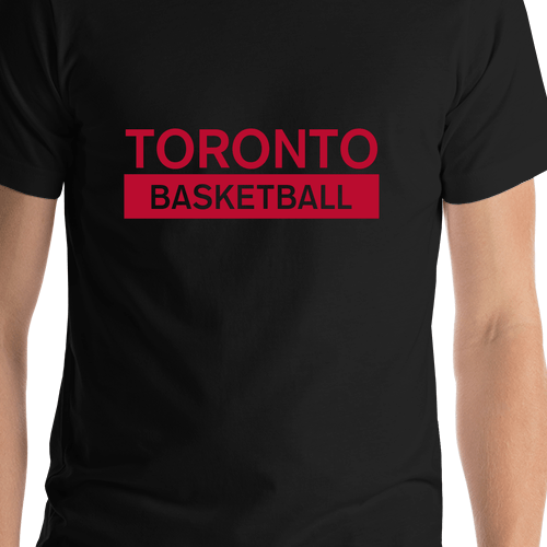 Custom Toronto Basketball T-Shirt - Black - Shirt Close-Up View
