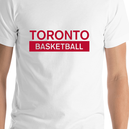Custom Toronto Basketball T-Shirt - White - Shirt Close-Up View