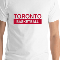 Thumbnail for Custom Toronto Basketball T-Shirt - White - Shirt Close-Up View